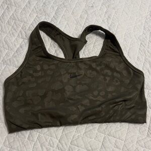 Nike Women's Olive Patterned Sports Bra